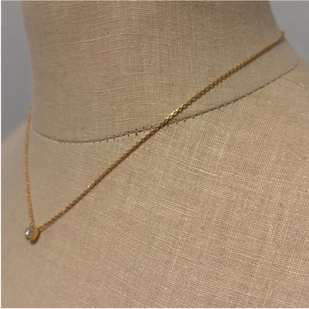 ✨SOLD✨ Kendra Scott Davie Necklace Rock Crystal 18K Gold Vermeil - Picture 4 of 11